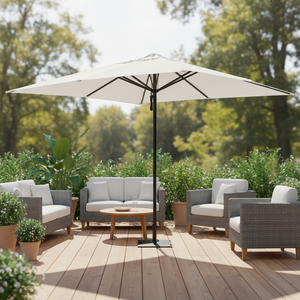 Parasol double carré pliable en aluminium, design moderne et léger, pour mobilier d'extérieur, patio, hôtel, cour, salle de sport DC-UM-212 Aluminu - Product Image 1