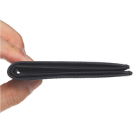 Dompet Lipat dua kulit asli untuk pria, dompet lipat dua kulit asli fesyen sederhana dengan fitur RFID lapisan nilon gaya bisnis pendek desain baru 2024