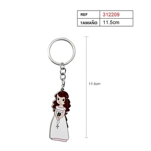 Llavero de Comunión para Niña, Diseño de Dibujos Animados Religiosos, 11.5cm, Aleación de Zinc, Portátil, Forma 3D, Impresión en Serigrafía - Product Image 2