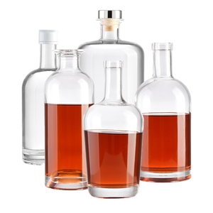 Botella de Licor de Lujo para Bar, Transparente, Negra Mate, de 500ml-1000ml, Estilo Nórdico, para Ginebra, Whisky, Vodka, Licores, Botella de Vidrio Ruisheng para Licor y <span class=keywords><strong>Ron</strong></span> - Product Image 3