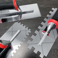 Truelle à carreaux à dents carrées, dents carrées de 14*14 mm, en acier inoxydable de qualité supérieure, outils de maçonnerie pour l'installation de carreaux