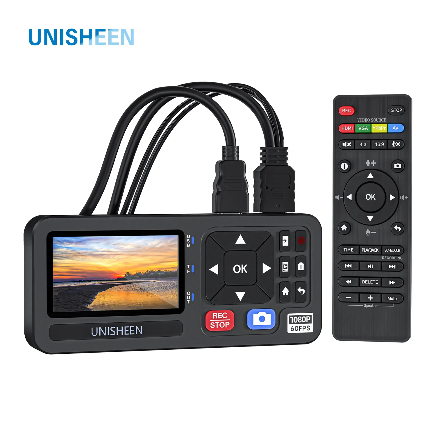 Unisheen Hot HD DVD Video Converter Captura y Stream Video desde RCA VHS a Digital Converter Box