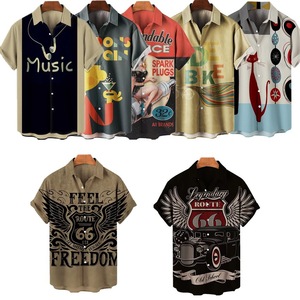 Camisa hawaiana de manga corta para hombre, camisa de playa Tropical con estampado completo personalizado, tejido elástico de 4 vías, cuello abotonado - Product Image 5