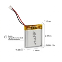 Baterai Solid State Isi Ulang 3.7v Berkinerja Tinggi 950mAh 1Ah Resistansi Internal Rendah Kepadatan Energi Tinggi 800 Siklus 2 Tahun