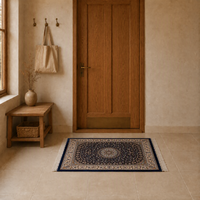 Bulk Wholesale Dark Blue Soft Modal Woven Persian Indoor Area Rugs and Carpets for Room Decor 80x120cm