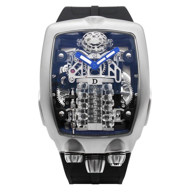 High-End Luxury Business Water-Resistant Mechanical Movement Watch 316L Stainless Steel Case Sapphire Glass Silicone Strap