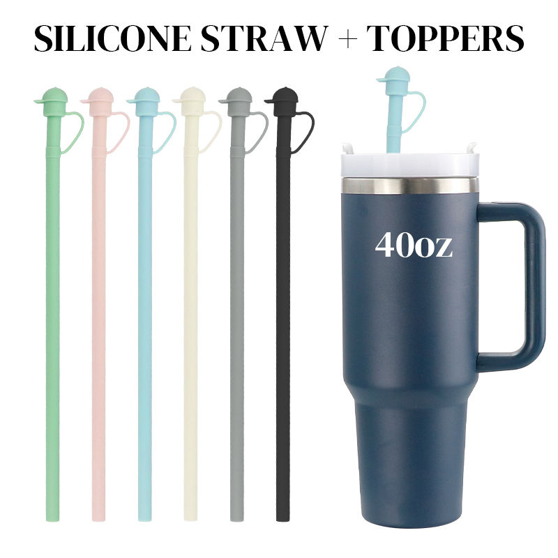 Paille en silicone + Embouts