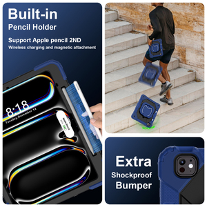 Funda para tableta con soporte de rotación para <span class=keywords><strong>iPad</strong></span> Pro 2024 13 11 M4 Mini Air 4 <span class=keywords><strong>5</strong></span> 6 <span class=keywords><strong>7</strong></span> 8 <span class=keywords><strong>9</strong></span> 10th Generation 10,2 10,<span class=keywords><strong>9</strong></span> pulgadas funda dura a prueba de golpes - Product Image 4