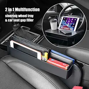 Dual Purpose Steering Desk With Gap Filler Car Vehicle Notebook Laptop Desk Holder Stand For Dinning Snack Writing Table