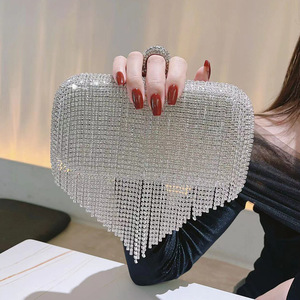 Women Luxury <b>Cute</b> Tassel Evening Clutch Bag Rhinestones Wedding Party <b>Purse</b> Handbag - Product Image 3