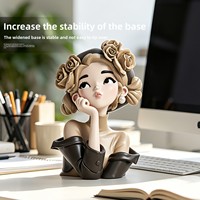 Ensemble de rangement pour pièces de monnaie en résine, motif fille de dessin animé, décoration d'intérieur moderne et minimaliste, tirelire pour meuble TV et bureau, cadeau d'anniversaire