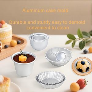 Moule à gâteau rond en aluminium antiadhésif, résistant au <span class=keywords><strong>four</strong></span>, pour brownie, muffin, tartelette, cupcake, fond rond - Product Image 3
