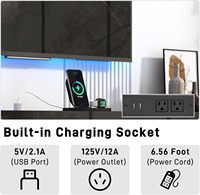 Mueble de TV Flotante Moderno con Chimenea Blanca y Luces LED, Centro de Entretenimiento, Mueble para Sala de Estar, en Oferta