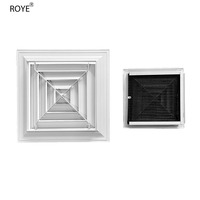Diffuseurs de plafond carrés de ventilation de conduit d'air à 4 voies en alliage d'aluminium de conception moderne