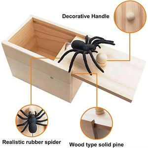 Juguete de Araña de Simulación con Caja de Madera, Recuerdos para Niños, Juguete de Broma, Accesorios de Terror para Casa Embrujada, Regalo para Fiestas - Product Image 3