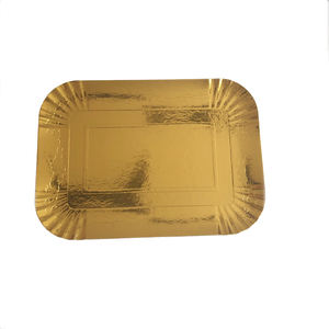 Plateau à gâteau en papier rond <span class=keywords><strong>et</strong></span> Rectangle, de couleur <span class=keywords><strong>or</strong></span>, 1 pièce, pour la fête - Product Image 2