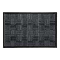 Paillasson en polyester avec cadre en caoutchouc robuste, surface texturée longue durée pour entrée d'appartement, d'hôtel et de maison d'hôtes