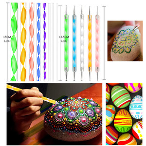 Kit <span class=keywords><strong>d</strong></span>'outils pour pâte polymère transfrontalier de 13 pièces, avec motifs en spirale, en plastique et acrylique, pour nail art, et stylo à points double tête - Product Image 2