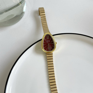 Orologio da <span class=keywords><strong>donna</strong></span> al quarzo modello 2025 con testa di serpente - Cinturino a righe in stile bambù sofisticato - Semplice e alla moda - Product Image 3