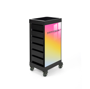 De salón móvil multicolor profesional con almacenamiento de 6 cajones y ruedas de bloqueo silencioso - Product Image 1