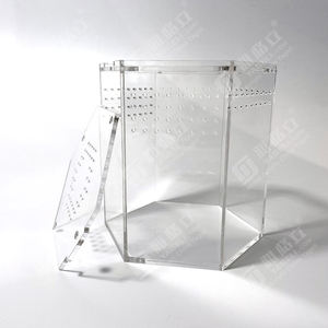Boîtier de maison de tarentule de <span class=keywords><strong>reptile</strong></span> en acrylique hexagonal transparent personnalisé avec couvercle coulissant magnétique Vitrines d'exposition de <span class=keywords><strong>reptile</strong></span> en acrylique - Product Image 3