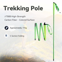 Bâton de randonnée et de trail running ultraléger et compact OKHEALING en carbone avec poignée en EVA, léger
