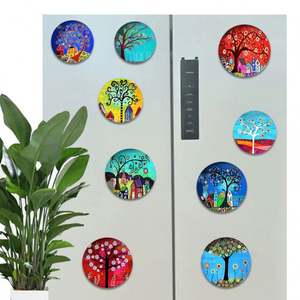 Aimants de réfrigérateur en verre cristal 3D personnalisés, design moderne, forme originale, aimant de réfrigérateur avec autocollant magnétique de haute qualité - Product Image 1