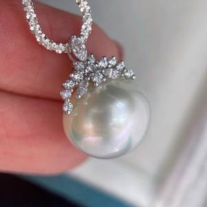 Nuevo Collar de Plata de Ley S925 con Colgante en Forma de Serpiente, Cuentas de Oro Natural de 12-13 mm, Collares de Perlas a la Moda, Caja de Regalo Plateada - Product Image 2