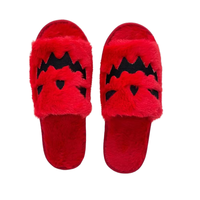 Chaussons d'intérieur et d'extérieur confortables et antidérapants en peluche douce rétro pour femmes, Halloween, démon, chauds, automne, hiver