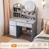 Cermin rias berlampu untuk kamar tidur, meja rias terintegrasi Modern sederhana untuk ruang sewa kecil
