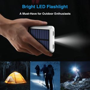 Hyto năng lượng mặt trời ngân hàng điện 10000mAh Mini Solaire sạc được xây dựng trong 4 Cáp đèn pin bên ngoài pin sạc di động ngân hàng điện - Product Image 5