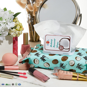 Personalizzazione naturale biodegradabile PH-balance cocco struccante pulizia viso salviette tessuto - Product Image 4