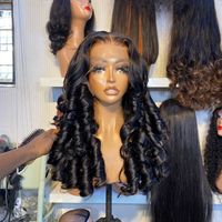Perruque frontale HD sans colle, 100 % cheveux humains vierges vietnamiens bruts, style bouclé, pré-épilée, avec ligne de cheveux naturelle, pour femmes noires