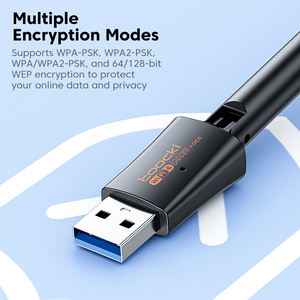Toocki an toàn Wi-Fi 6 USB-A 900Mbps Adapter Nhiều chế độ mã hóa dữ liệu bảo vệ sự riêng tư tốc độ cho gia đình 4K Video - Product Image 6