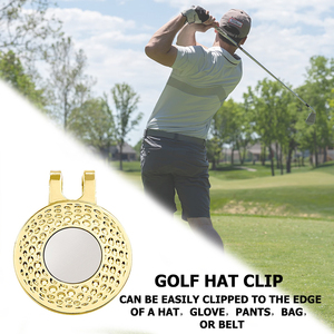 Marqueur de balle de golf en métal personnalisé en alliage de zinc magnétique Marqueur de balle de golf en métal 3D en émail doré Logo Clip de chapeau de golf Marqueur de balle - Product Image 4