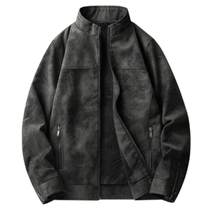 Ventes de liquidation - <span class=keywords><strong>Veste</strong></span> en <span class=keywords><strong>cuir</strong></span> PU vintage pour hommes - Manteau de motard pour l'automne et l'hiver, <span class=keywords><strong>veste</strong></span> de moto avec col montant, décontractée - Product Image 3