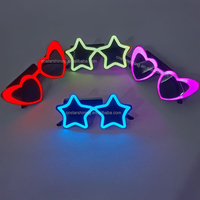 Lunettes LED à fil EL de haute qualité, forme étoile et cœur, lumineuses, pour festivals, soirées rave, fournitures de fête, décorations et cadeaux – Nouveauté 2026, Vente Flash