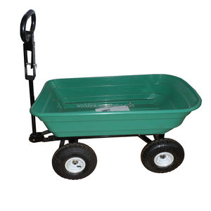 भारी शुल्क चार पहिया नर्सरी कार्ट उच्च गुणवत्ता वाले समुद्र तट प्लास्टिक गार्डन ट्रॉली के साथ स्टील पोस्ट पोर्टेबल और स्टैकयोग्य के साथ - Product Image 2