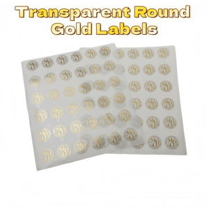 Transparente Goldfolie Runde Aufkleber Kundenspezifische Wasserfeste Durchsichtige Klebeetiketten für Markenbildung - Product Image 1