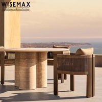 WISEMAX FURNITURE Mobilier de jardin de style nordique, chaise de salle à manger en aluminium durable avec corde tressée, fauteuil d'extérieur pour cour