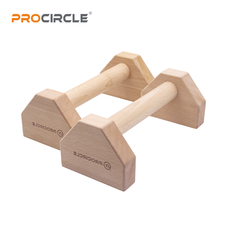 WP8001 Wood Pushup Bars With Non-slip Base Wooden Parallettes Bars Fitness Equipment For Strength Training Calisthenics