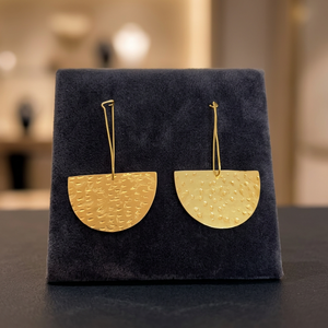 Boucles d'oreilles pendantes en laiton plaqué or faites à la main, style géométrique bohème ethnique, unisexe, pour fête, mariage, cadeau - Product Image 1