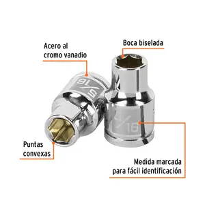 Boîte de 6 douilles à 6 points de 5/16 po, entraînement 3/8 po, TRUPER - Product Image 2