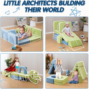 Giving Tree Modular Kids Play Couch 12 Pcs 65inch Soft Furniture for <b>Children's</b> Room and Play Area - Product Image 4