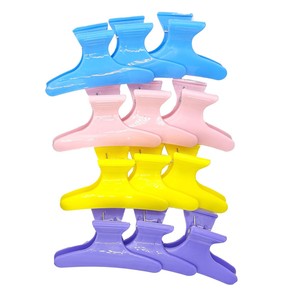 Wowei Lot de 12 pinces à cheveux papillon avec logo personnalisé et poignée antidérapante pinces croco crocodile <span class=keywords><strong>outil</strong></span> de salon de coiffure pour filles - Product Image 2