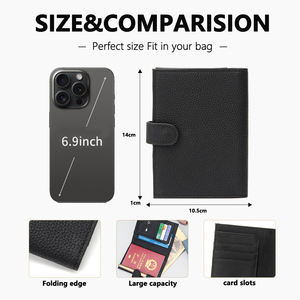 Новинка, модная Обложка для паспорта из натуральной кожи с узором в виде камешка для SIM-карты, слот для карт, держатель для паспорта - Product Image 5