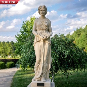 Escultura de piedra Natural tallada a mano para mujer griega, estatua de mármol blanco, escultura de mujer griega - Product Image 3