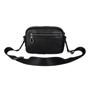 Tiding fashion personalized black small shoulder bag messenger bag genuine leather - Product Image 6