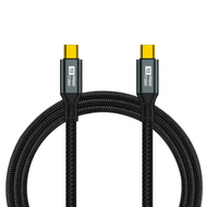 Kabel Data pengisian daya USB 3.2 Gen 2 20Gbps, kabel Data pengisian daya USB C ke USB C 100W 20Gbps
