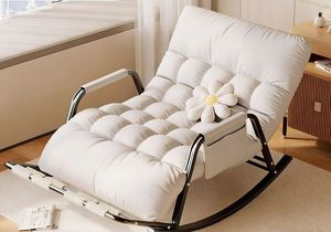 Sillón Reclinable Moderno <span class=keywords><strong>de</strong></span> Metal para Sala <span class=keywords><strong>de</strong></span> Estar, Balcón, Ocio y Descanso, con Funda <span class=keywords><strong>de</strong></span> Algodón Súper Cómoda - Product Image 2